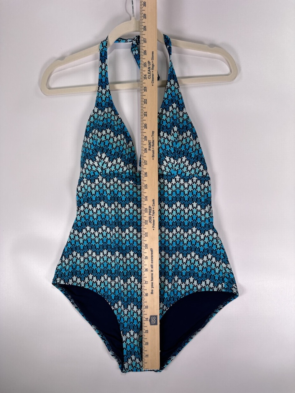 Vilebrequin Sea Turtle Chevron Halter One Piece Swimsuit Blue Womens Size 8 - Picture 14 of 16
